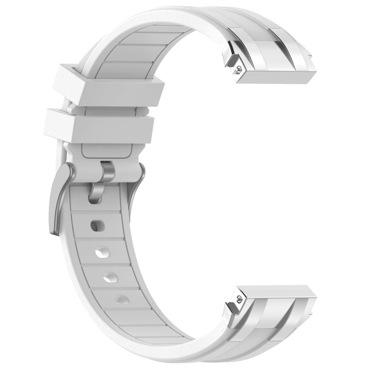 For Amazfit Bip3 Pro 20mm Quick Release Silver Buckle Royal Silicone Watch Band(White) - free shipping - PMC TechLife - Order now!
