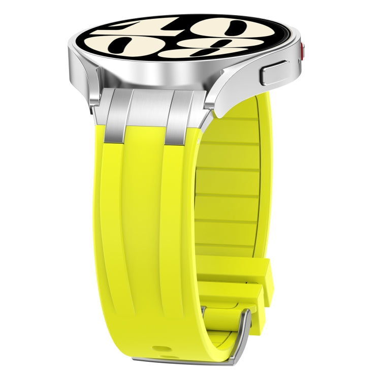 For Amazfit Active 20mm Quick Release Silver Buckle Royal Silicone Watch Band(Vital Yellow) - free shipping - PMC TechLife - Order now!