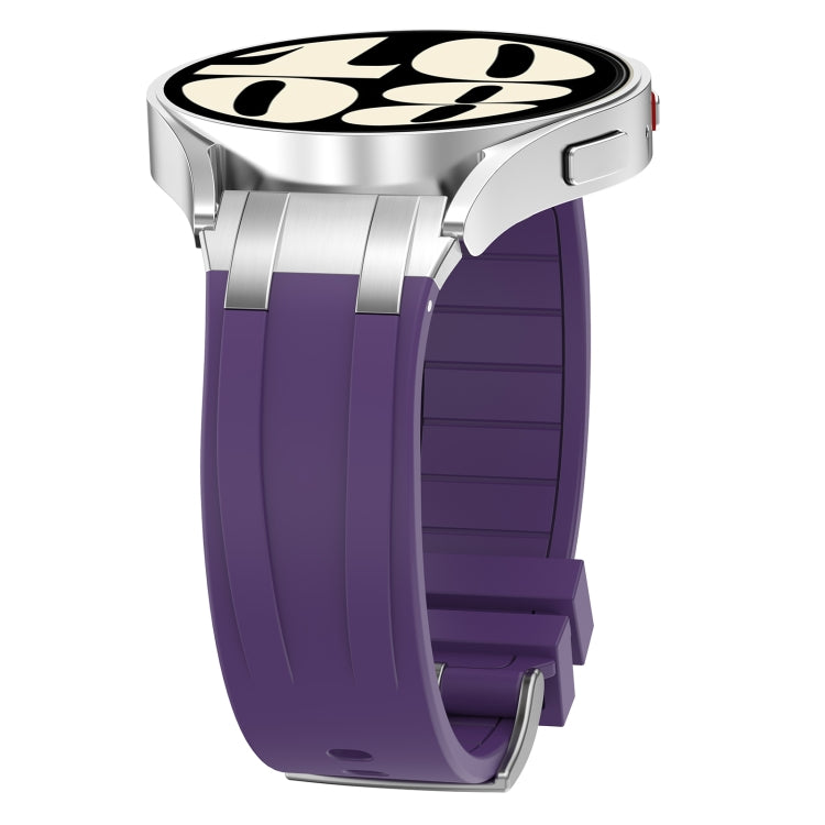 For Amazfit Active 20mm Quick Release Silver Buckle Royal Silicone Watch Band(Purple) - free shipping - PMC TechLife - Order now!