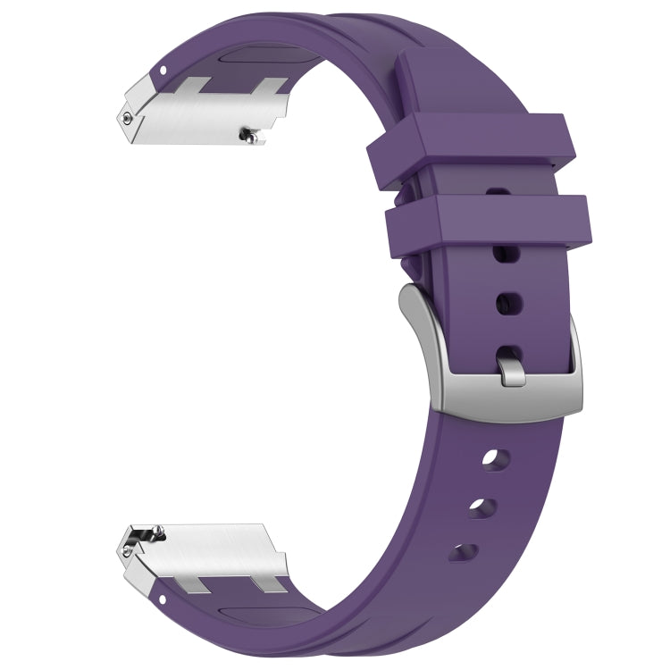 For Amazfit Active 20mm Quick Release Silver Buckle Royal Silicone Watch Band(Purple) - free shipping - PMC TechLife - Order now!