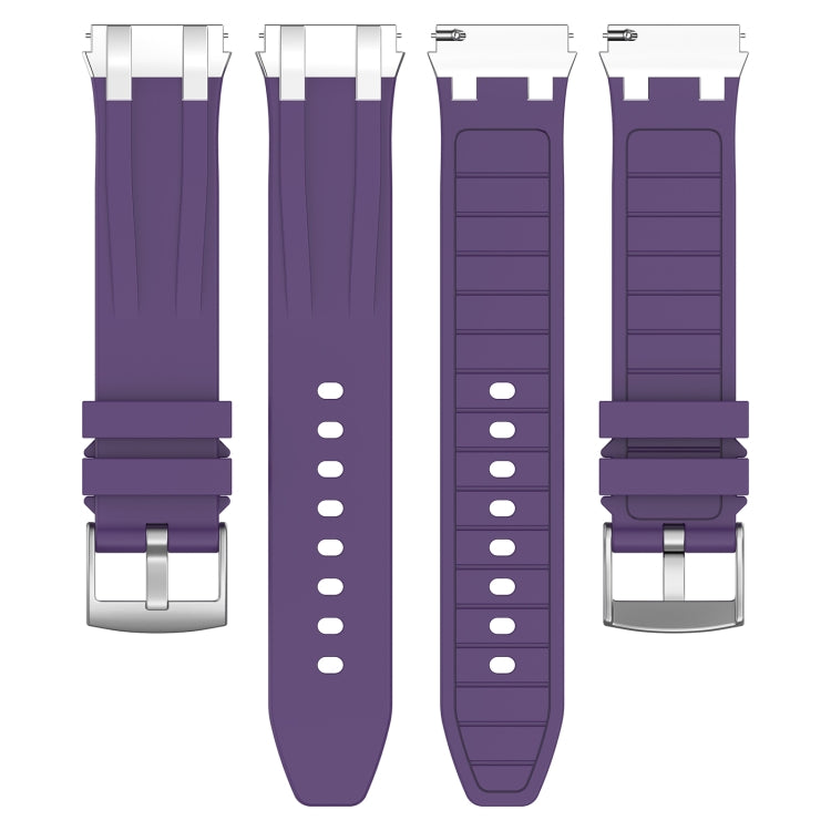 For Amazfit Active 20mm Quick Release Silver Buckle Royal Silicone Watch Band(Purple) - free shipping - PMC TechLife - Order now!
