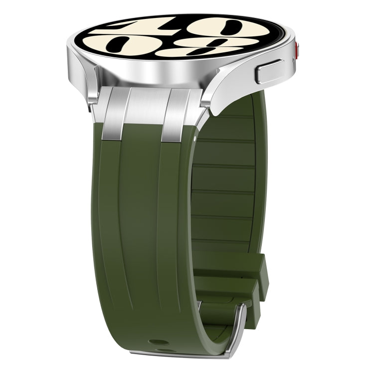 For Amazfit Pop Pro 20mm Quick Release Silver Buckle Royal Silicone Watch Band(Olive Green) - free shipping - PMC TechLife - Order now!