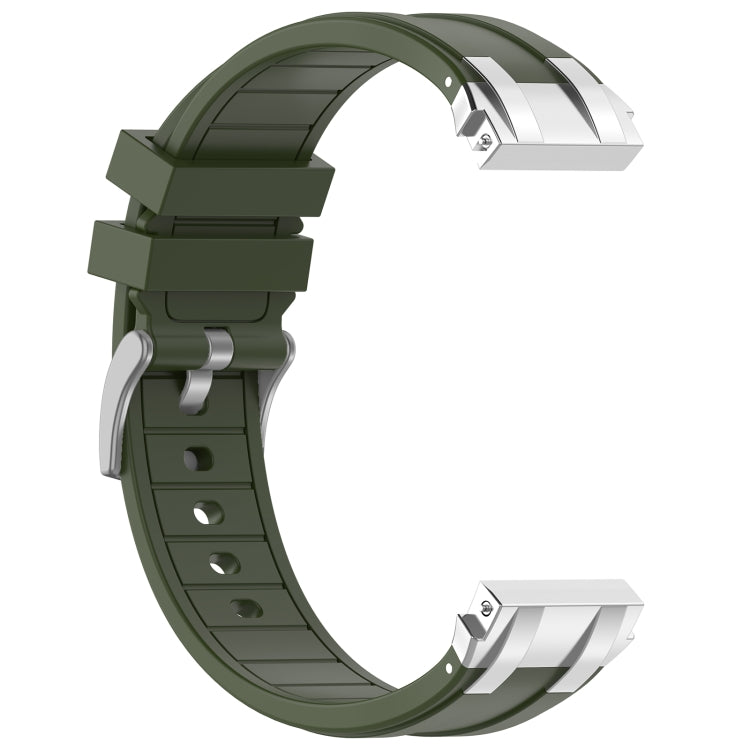 For Amazfit Pop Pro 20mm Quick Release Silver Buckle Royal Silicone Watch Band(Olive Green) - free shipping - PMC TechLife - Order now!