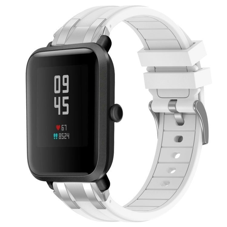 For Amazfit Bip Lite 20mm Quick Release Silver Buckle Royal Silicone Watch Band(White) - free shipping - PMC TechLife - Order now!