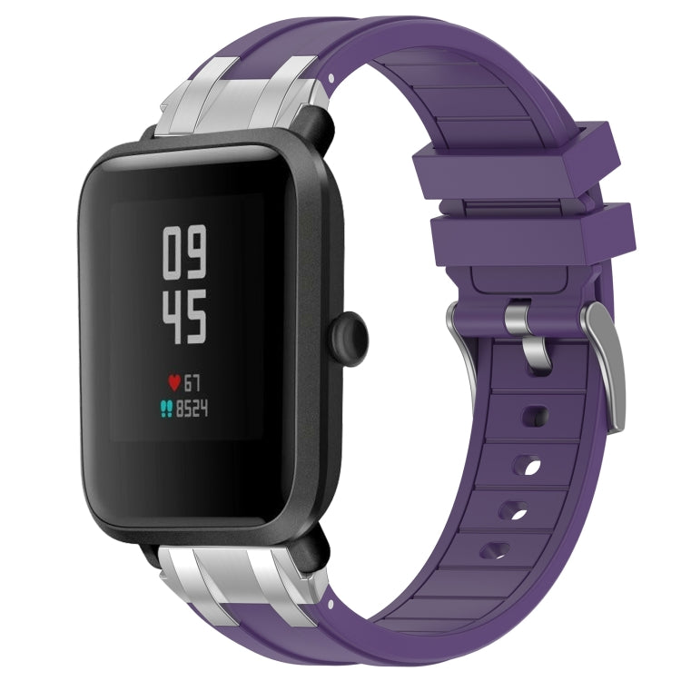 For Amazfit Bip Lite 20mm Quick Release Silver Buckle Royal Silicone Watch Band(Purple) - free shipping - PMC TechLife - Order now!