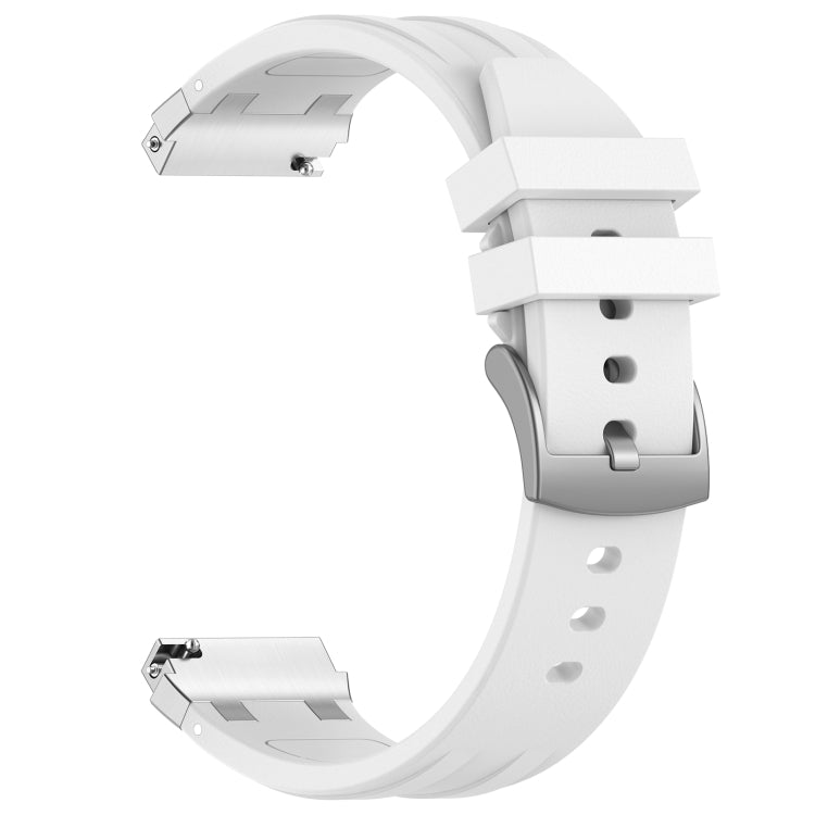 For Amazfit GTS 20mm Quick Release Silver Buckle Royal Silicone Watch Band(White) - free shipping - PMC TechLife - Order now!