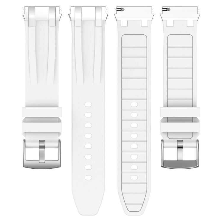 For Amazfit GTS 20mm Quick Release Silver Buckle Royal Silicone Watch Band(White) - free shipping - PMC TechLife - Order now!