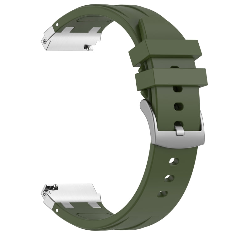 For Amazfit GTS 20mm Quick Release Silver Buckle Royal Silicone Watch Band(Olive Green) - free shipping - PMC TechLife - Order now!