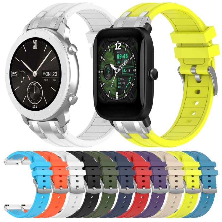 For Amazfit Active 20mm Quick Release Silver Buckle Royal Silicone Watch Band(Purple) - free shipping - PMC TechLife - Order now!