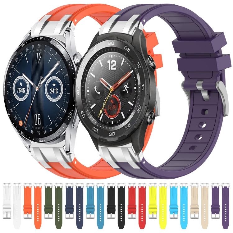 For Huawei Watch 2 20mm Quick Release Silver Buckle Royal Silicone Watch Band(Sky Blue) - free shipping - PMC TechLife - Order now!