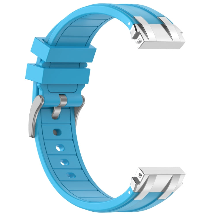 For Honor Watch ES 20mm Quick Release Silver Buckle Royal Silicone Watch Band(Sky Blue) - free shipping - PMC TechLife - Order now!
