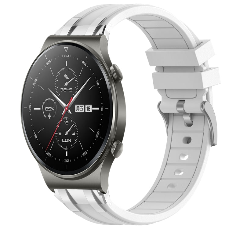 For Huawei Watch GT2 Pro 22mm Quick Release Silver Buckle Royal Silicone Watch Band(White) - free shipping - PMC TechLife - Order now!