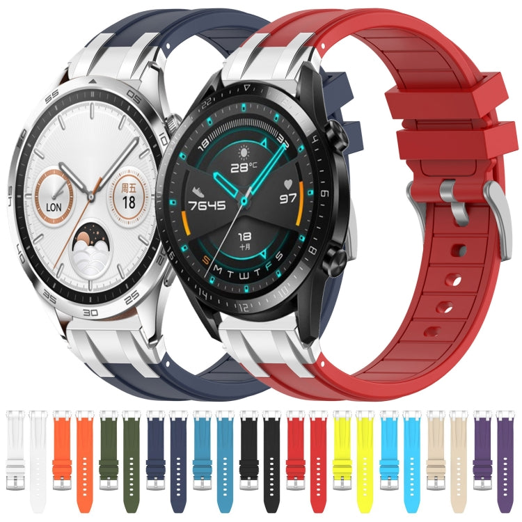 For Huawei Watch 3 22mm Quick Release Silver Buckle Royal Silicone Watch Band(Sky Blue) - free shipping - PMC TechLife - Order now!