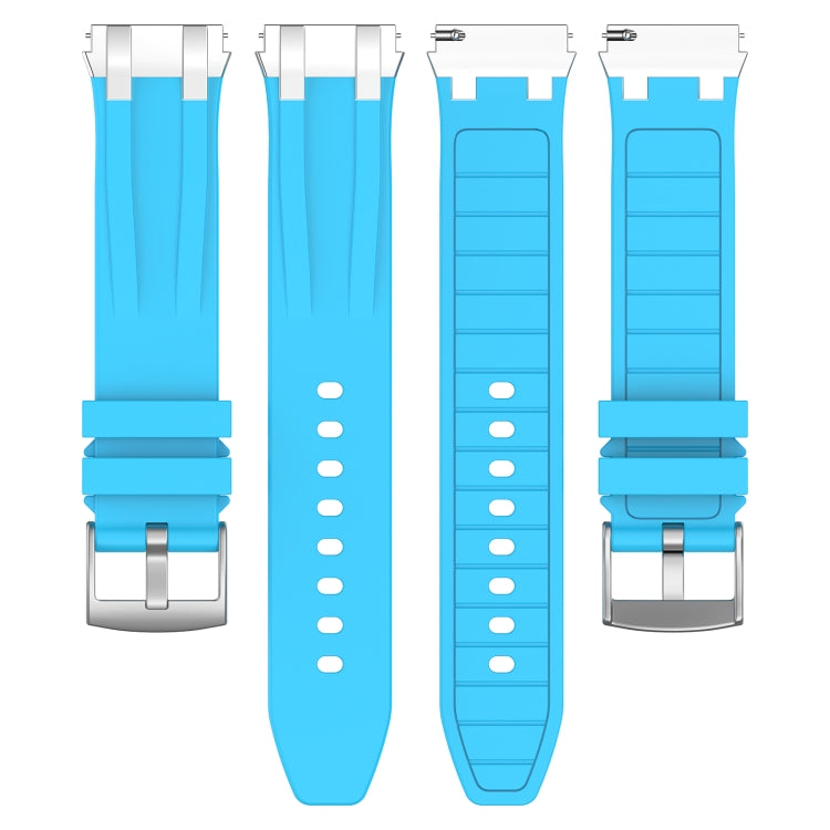 For Honor Watch 4 Pro 22mm Quick Release Silver Buckle Royal Silicone Watch Band(Sky Blue) - free shipping - PMC TechLife - Order now!