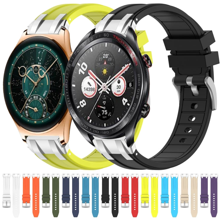 For Honor Magic Watch 2 46mm 22mm Quick Release Silver Buckle Royal Silicone Watch Band(Sky Blue) - free shipping - PMC TechLife - Order now!