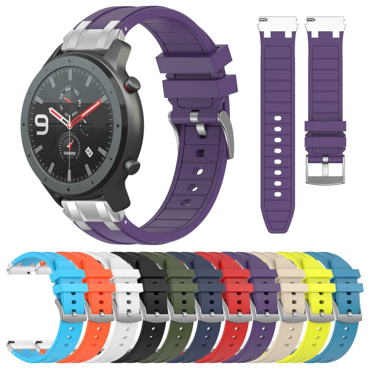 For Amazfit Watch Bip 5 22mm Quick Release Silver Buckle Royal Silicone Watch Band(White) - free shipping - PMC TechLife - Order now!