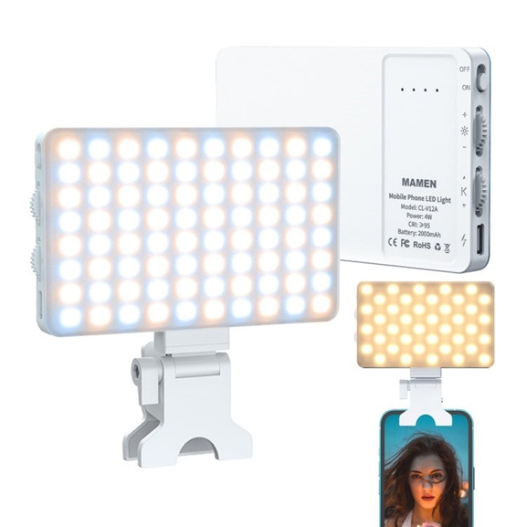 V12A Phone Laptop Video Conference Fill Lamp Portable Selfie Live Streaming LED Fill Light(White) - Selfie Light by PMC Jewellery | Online Shopping South Africa | PMC Jewellery | Buy Now Pay Later Mobicred