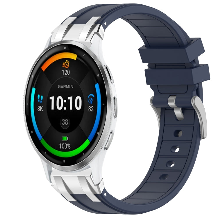 For Garmin Venu 3 22mm Quick Release Silver Buckle Royal Silicone Watch Band(Navy Blue) - free shipping - PMC TechLife - Order now!
