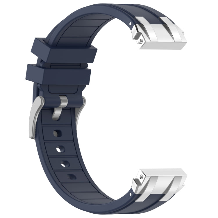 For Garmin Forerunner 265 22mm Quick Release Silver Buckle Royal Silicone Watch Band(Navy Blue) - free shipping - PMC TechLife - Order now!