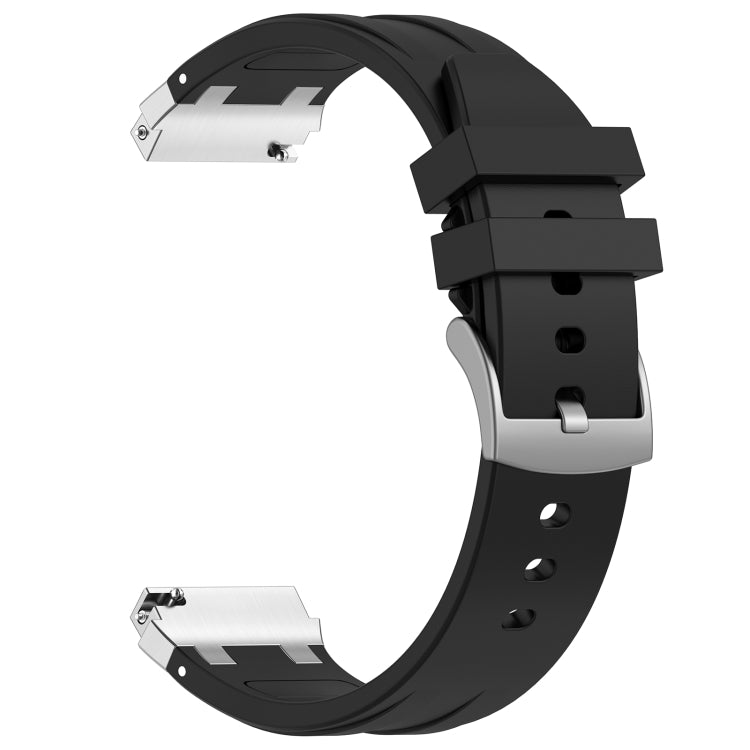 For Garmin Forerunner 265 22mm Quick Release Silver Buckle Royal Silicone Watch Band(Black) - free shipping - PMC TechLife - Order now!