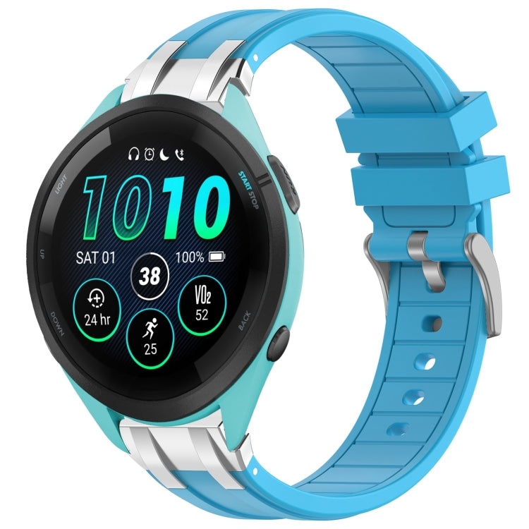 For Garmin Forerunner 265 22mm Quick Release Silver Buckle Royal Silicone Watch Band(Sky Blue) - free shipping - PMC TechLife - Order now!