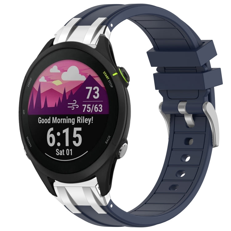 For Garmin Forerunner 255 22mm Quick Release Silver Buckle Royal Silicone Watch Band(Navy Blue) - free shipping - PMC TechLife - Order now!