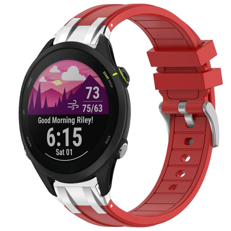For Garmin Forerunner 255 22mm Quick Release Silver Buckle Royal Silicone Watch Band(Red) - free shipping - PMC TechLife - Order now!
