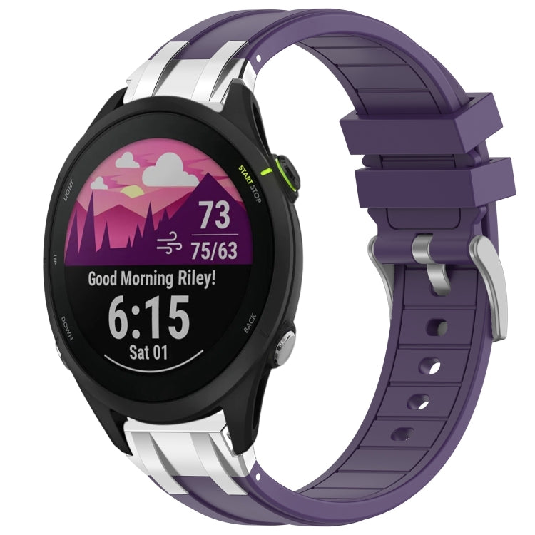 For Garmin Forerunner 255 22mm Quick Release Silver Buckle Royal Silicone Watch Band(Purple) - free shipping - PMC TechLife - Order now!