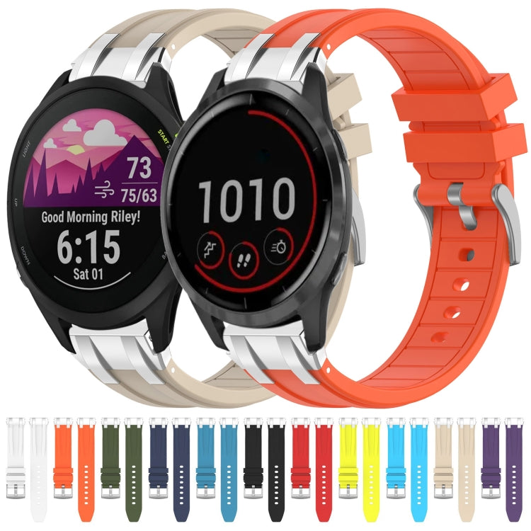For Garmin Vivoactive 4 22mm Quick Release Silver Buckle Royal Silicone Watch Band(Sky Blue) - free shipping - PMC TechLife - Order now!