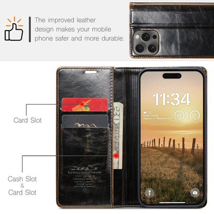 For iPhone 16 Pro Max CaseMe 003 Crazy Horse Texture Flip Leather Phone Case(Coffee) - iPhone 16 Pro Max Cases by CaseMe | Online Shopping South Africa | PMC Jewellery | Buy Now Pay Later Mobicred