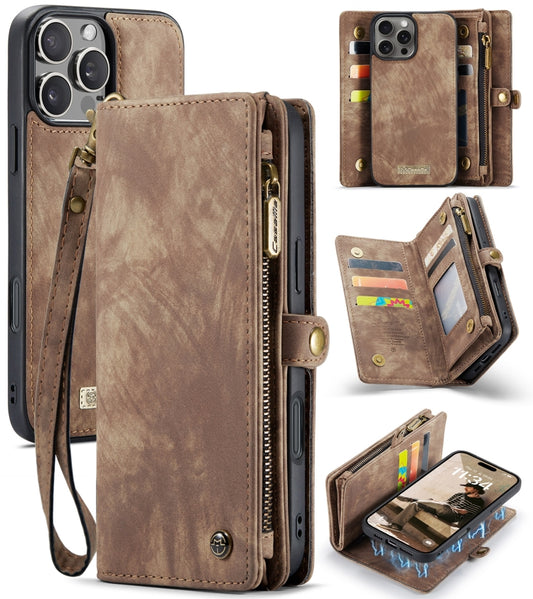 For iPhone 16 Pro Max CaseMe 008 Detachable Multifunctional Leather Phone Case(Brown) - iPhone 16 Pro Max Cases by CaseMe | Online Shopping South Africa | PMC Jewellery | Buy Now Pay Later Mobicred