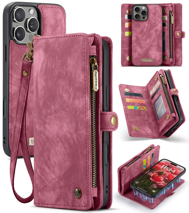 For iPhone 16 Pro CaseMe 008 Detachable Multifunctional Leather Phone Case(Red) - iPhone 16 Pro Cases by CaseMe | Online Shopping South Africa | PMC TechLife | Buy Now Pay Later Mobicred