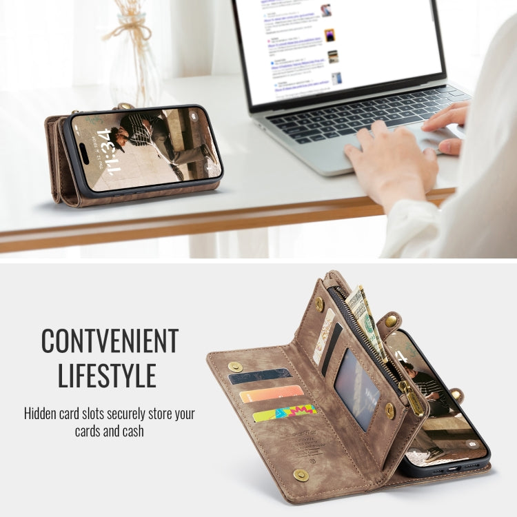 For iPhone 16 Pro CaseMe 008 Detachable Multifunctional Leather Phone Case(Brown) - iPhone 16 Pro Cases by CaseMe | Online Shopping South Africa | PMC TechLife | Buy Now Pay Later Mobicred