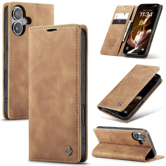 For iPhone 16 Plus CaseMe 013 Multifunctional Horizontal Flip Leather Phone Case(Brown) - iPhone 16 Plus Cases by CaseMe | Online Shopping South Africa | PMC Jewellery | Buy Now Pay Later Mobicred