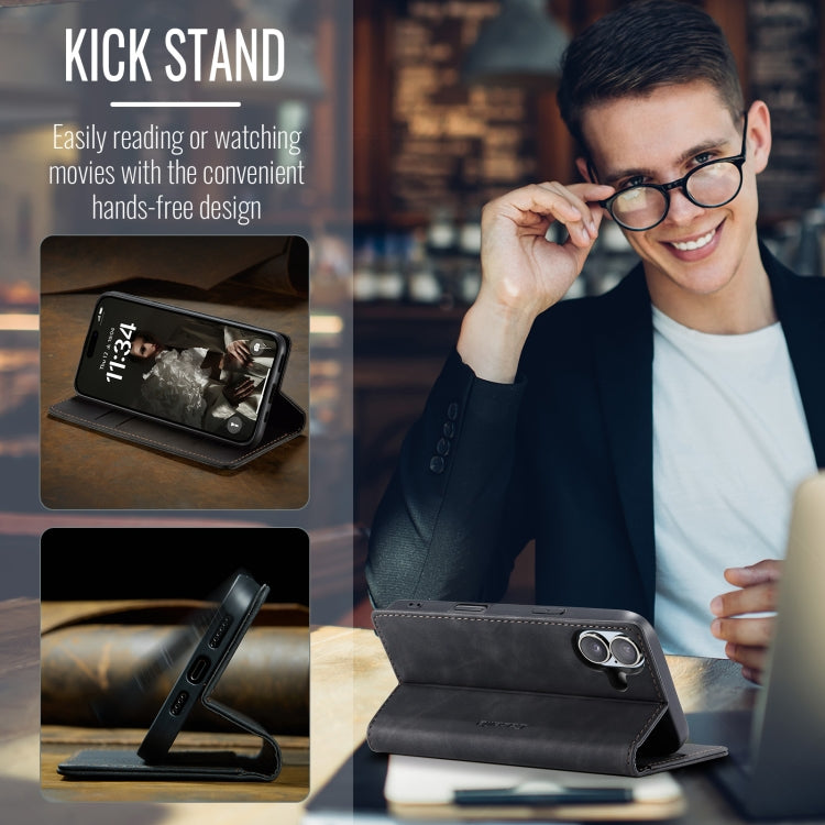 For iPhone 16 Plus CaseMe 013 Multifunctional Horizontal Flip Leather Phone Case(Black) - free shipping - PMC Jewellery - Order now!