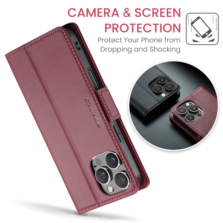 For iPhone 16 Pro CaseMe 023 Butterfly Buckle Litchi Texture RFID Anti-theft Leather Phone Case(Red) - iPhone 16 Pro Cases by CaseMe | Online Shopping South Africa | PMC Jewellery | Buy Now Pay Later Mobicred