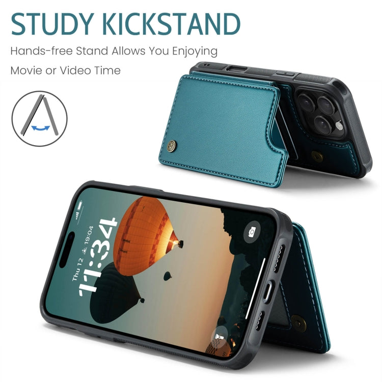 For iPhone 16 Pro CaseMe C22 Card Slots Holder RFID Anti-theft Phone Case(Green) - free shipping - PMC Jewellery - Order now!