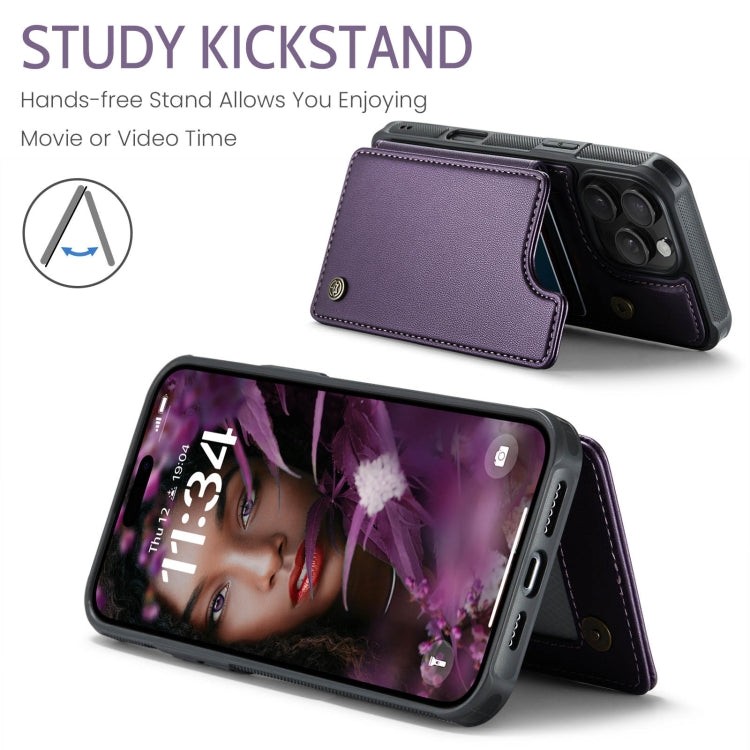 For iPhone 16 Pro CaseMe C22 Card Slots Holder RFID Anti-theft Phone Case(Purple) - iPhone 16 Pro Cases by CaseMe | Online Shopping South Africa | PMC Jewellery | Buy Now Pay Later Mobicred