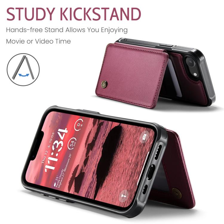 For iPhone 16e CaseMe C22 Card Slots Holder RFID Anti-theft Phone Case(Red) - free shipping - PMc TechLife - Order now!