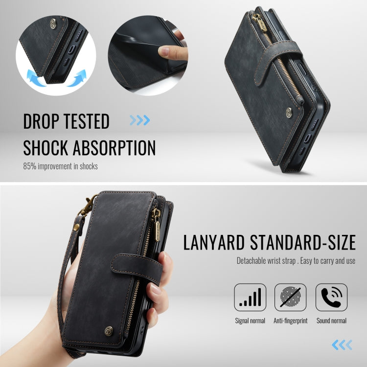 For iPhone 16 Pro Max CaseMe C30 Card Slots Zipper Wallet Leather Phone Case(Black) - free shipping - PMC Jewellery - Order now!