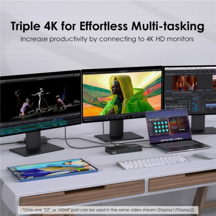 WAVLINK UG69PD25 Pro 100W PD Charging Triple 4K Display Laptop Docking Station, Plug:EU Plug - free shipping - PMc TechLife - Order now!