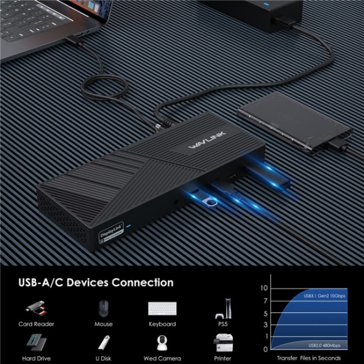 WAVLINK UG69PD25 Pro 100W PD Charging Triple 4K Display Laptop Docking Station, Plug:UK Plug - free shipping - PMc TechLife - Order now!