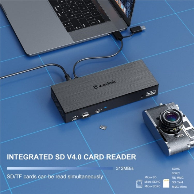 WAVLINK UG69PD8 Pro 18-in-1 DP / HD 5K Quadruple Display USB C Universal Docking Station, Plug:EU Plug - free shipping - PMc TechLife - Order now!
