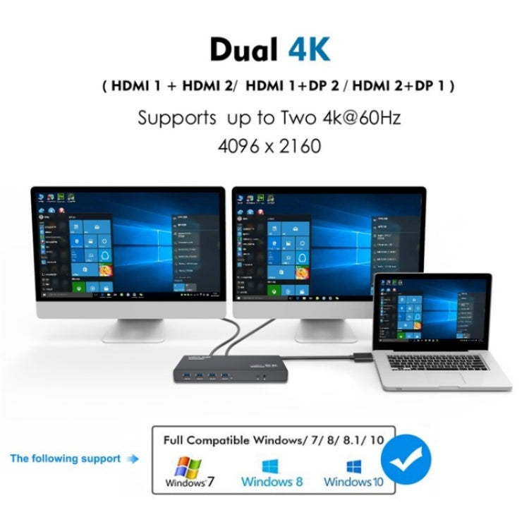 WAVLINK UG69PD6 Dual 4K Laptop Docking Station 5K HD Displaylink 65 / 100W PD Charging, Plug:US Plug - free shipping - PMc TechLife - Order now!