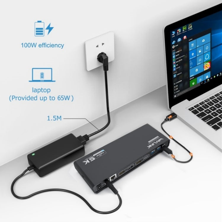 WAVLINK UG69PD6 Dual 4K Laptop Docking Station 5K HD Displaylink 65 / 100W PD Charging, Plug:AU Plug - free shipping - PMc TechLife - Order now!