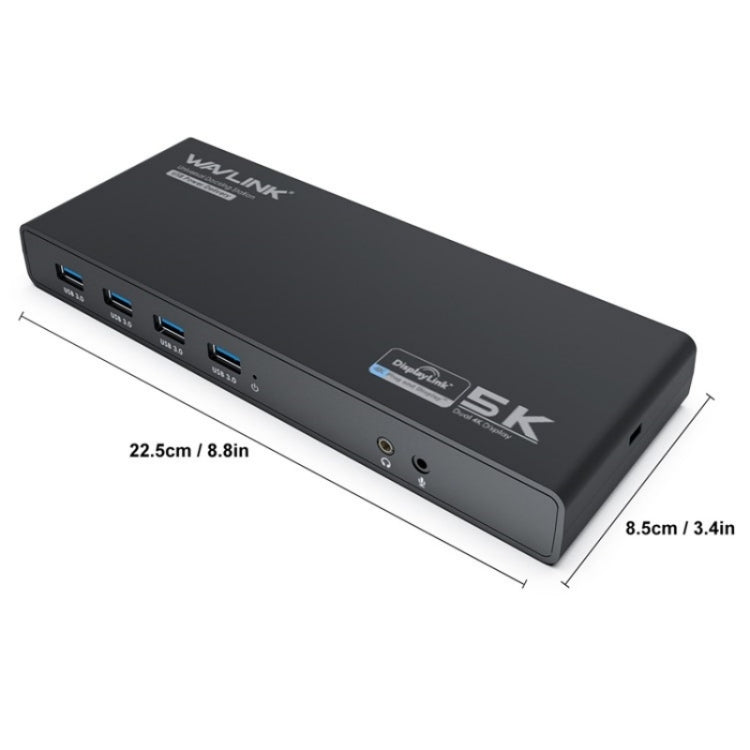 WAVLINK UG69PD6 Dual 4K Laptop Docking Station 5K HD Displaylink 65 / 100W PD Charging, Plug:EU Plug - free shipping - PMc TechLife - Order now!