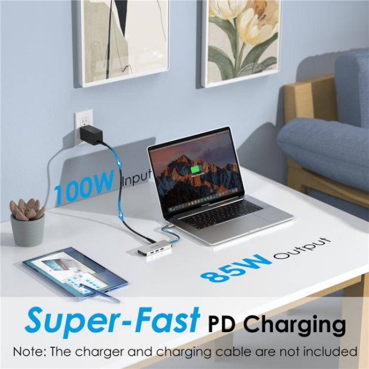 WAVLINK UHP3416 7-in-1 PD100W Charging SD / TF Card Reader 4K HD Type-C Docking Station(Silver) - free shipping - PMC Jewellery - Order now!