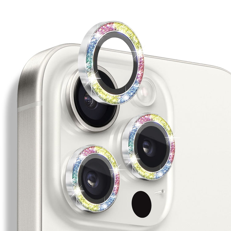 For iPhone 16 Pro / 16 Pro Max NORTHJO Glitter Camera Lens Protector Tempered Glass Metal Ring Film(Colorful) - iPhone 16 Pro Max Tempered Glass by NORTHJO | Online Shopping South Africa | PMC Jewellery | Buy Now Pay Later Mobicred