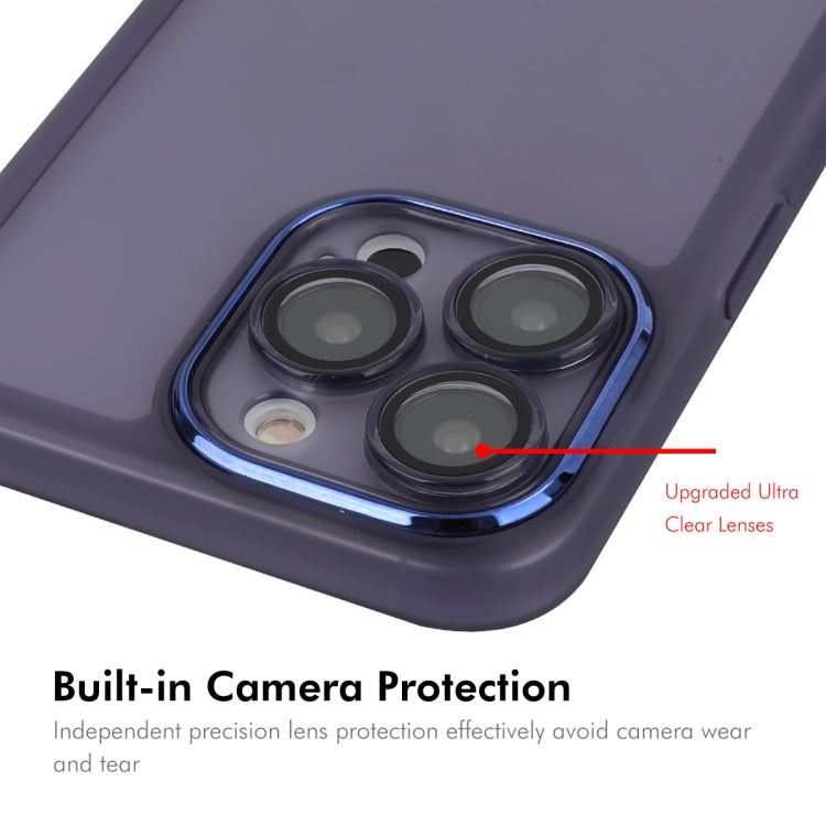 For iPhone 16 Pro Max ENKAY Hat-Prince Translucent Matte TPU Phone Case with Lens Film(Blue) - free shipping - PMC Jewellery - Order now!