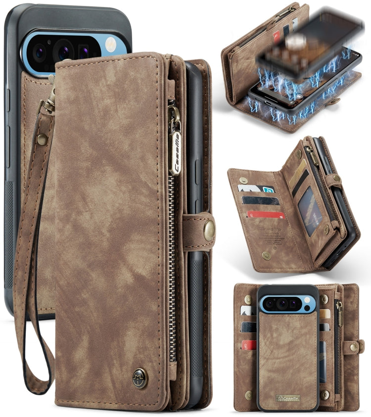 For Google Pixel 9 Pro XL CaseMe 008 Detachable Multifunctional Leather Phone Case(Brown) - Google Cases by CaseMe | Online Shopping South Africa | PMC Jewellery | Buy Now Pay Later Mobicred